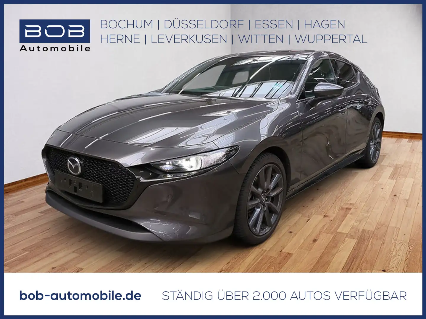 Mazda 3 2.5 Aut. Exclusive-Line HUD MATRIX 360° BOSE Gris - 1