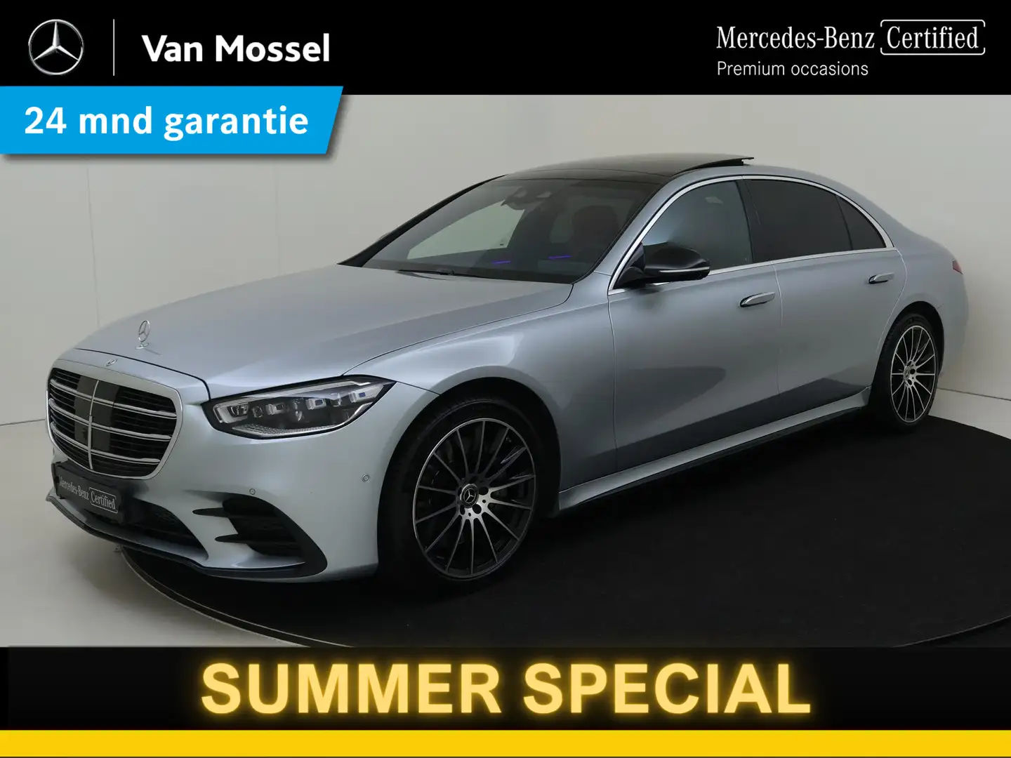 Mercedes-Benz S 500 4MATIC Lang AMG Line /Panoramadak /HUD /Rijassiste Grijs - 1