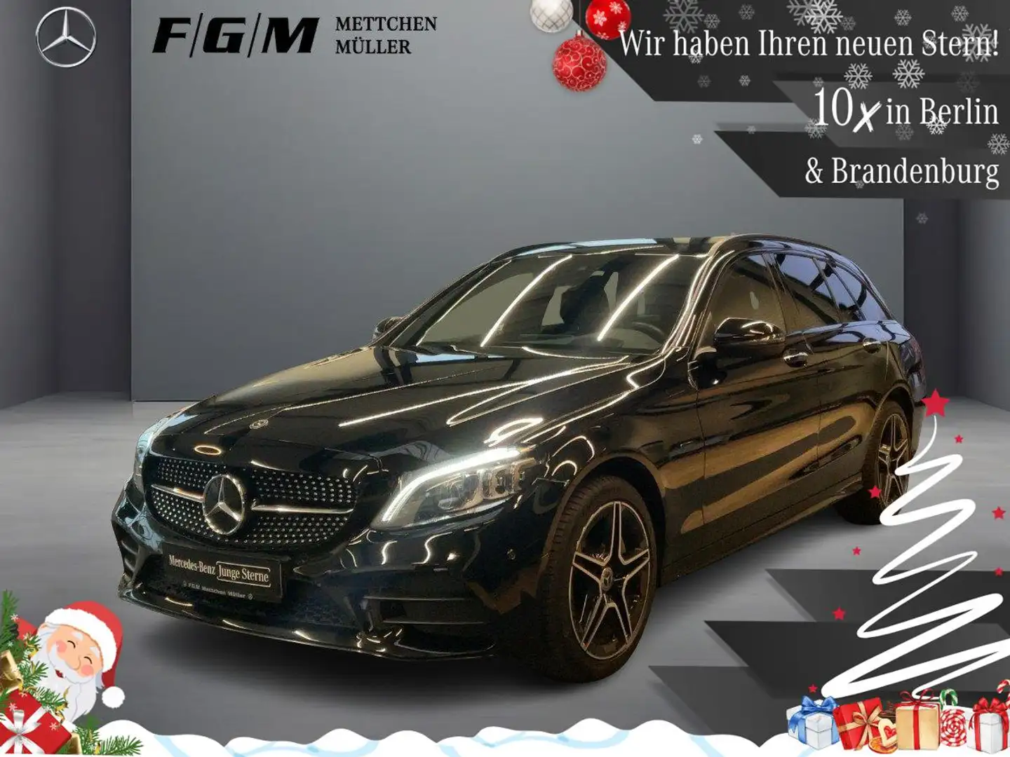 Mercedes-Benz C 300 e T AMG-Line Burm|HeadUp|KeyGo|MBeam|TWA Schwarz - 1
