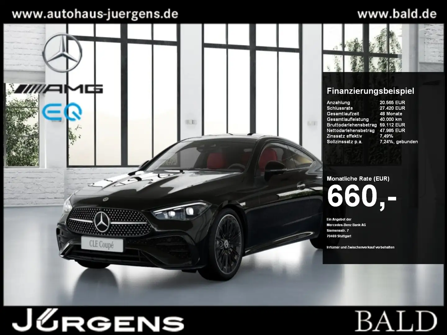 Mercedes-Benz CLE 450 4M Coupé AMG-Sport/Pano/Burm/Sitzklima Schwarz - 1