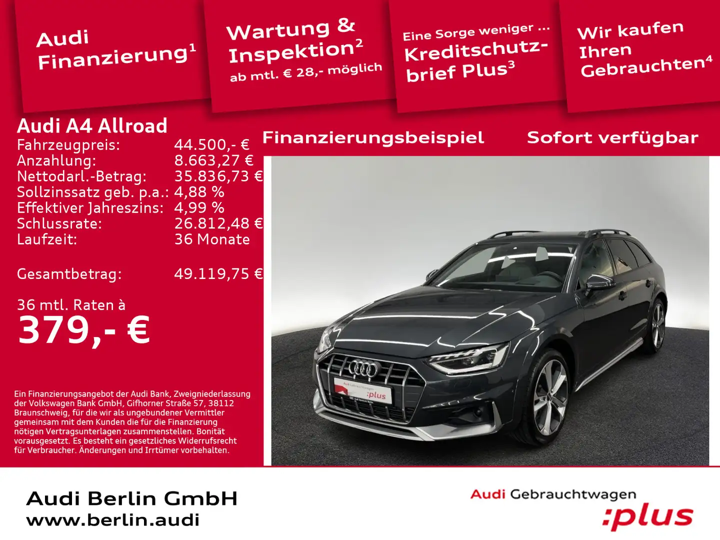 Audi A4 allroad A4 allroad quattro 45 TFSI S tr. AHK STDHZG HUD Grau - 1