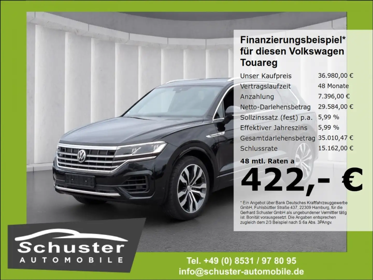 Volkswagen Touareg R-LINE 4Mot*AHK Luftfed Sitzbelüft Leder Noir - 1
