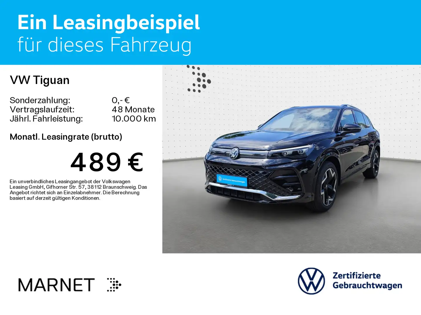 Volkswagen Tiguan R-Line 2.0 TDI SCR DSG*AHK*NAVI*KAMERA*AS Schwarz - 2