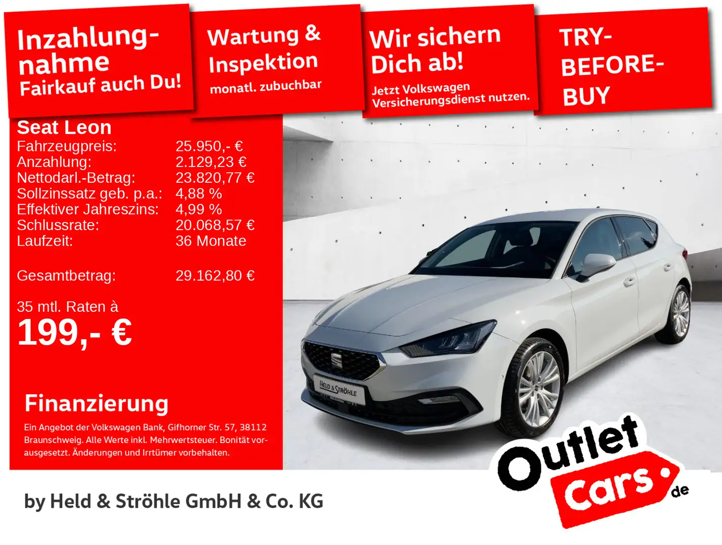 SEAT Leon Style Edition 1.5 eTSI DSG LED NAVI KEYLESS Weiß - 1