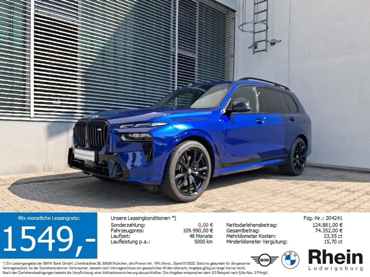 BMW X7 M 60i xDr LED ExceDrPro Pano AHK Sitzbelü. Albastru - 1