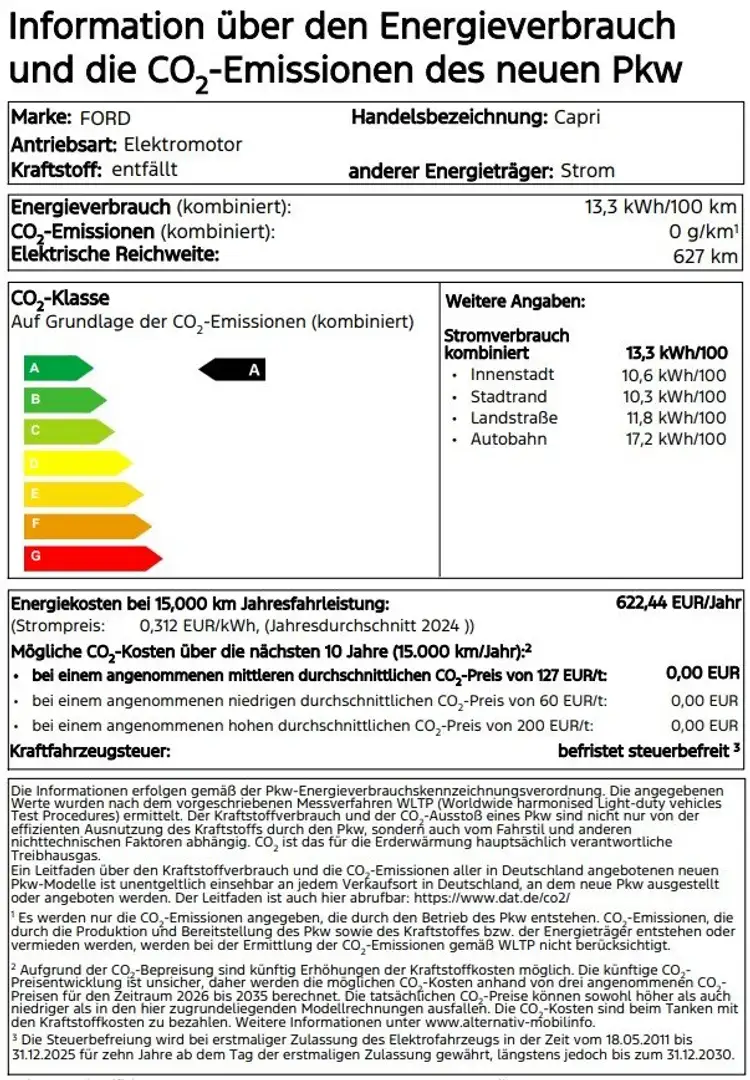 Ford Capri Capri 77kWh RWD Schwarz - 2
