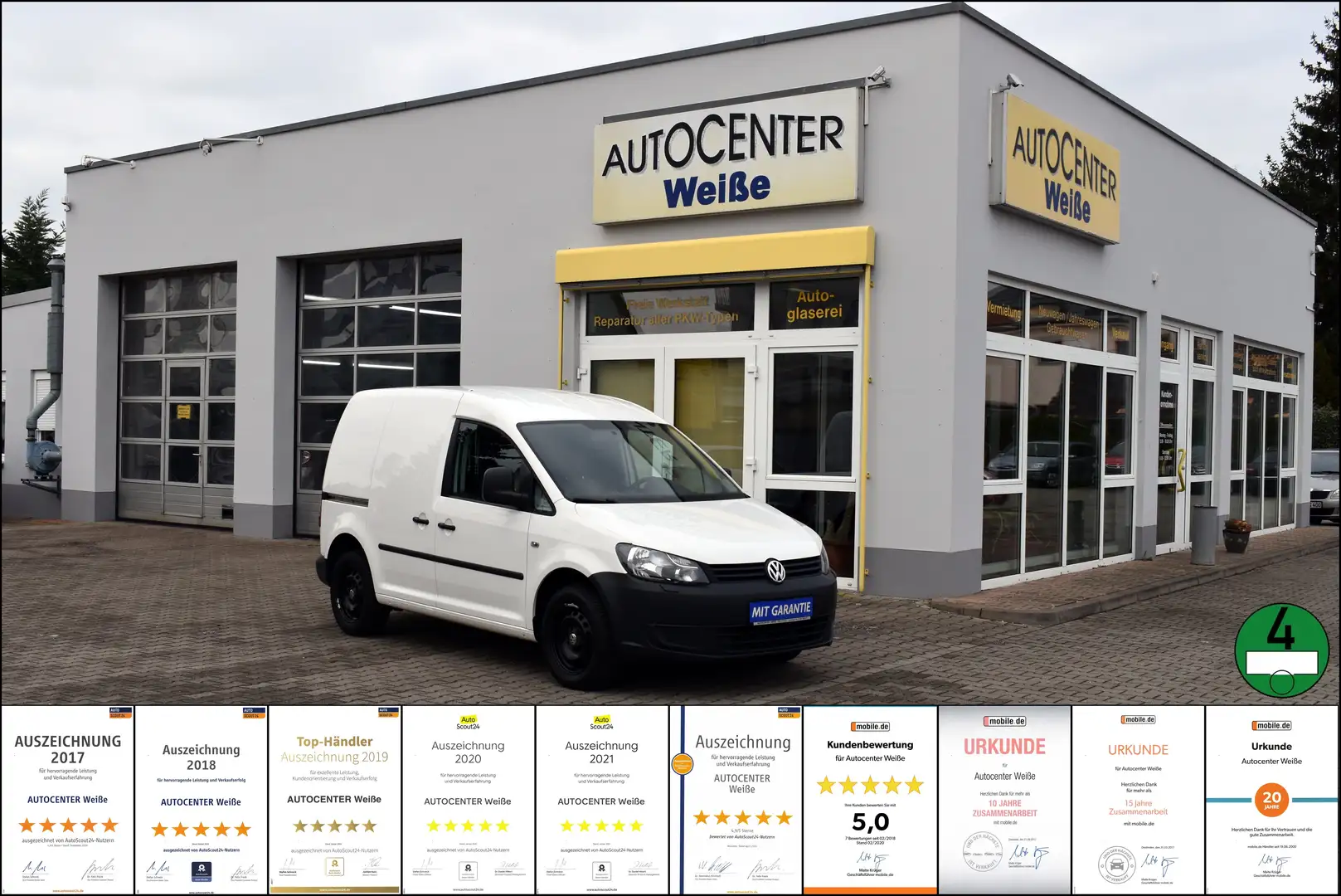 Volkswagen Caddy Kasten EcoProfi AHK TÜV 07/27 Garantie Szhg Weiß - 1