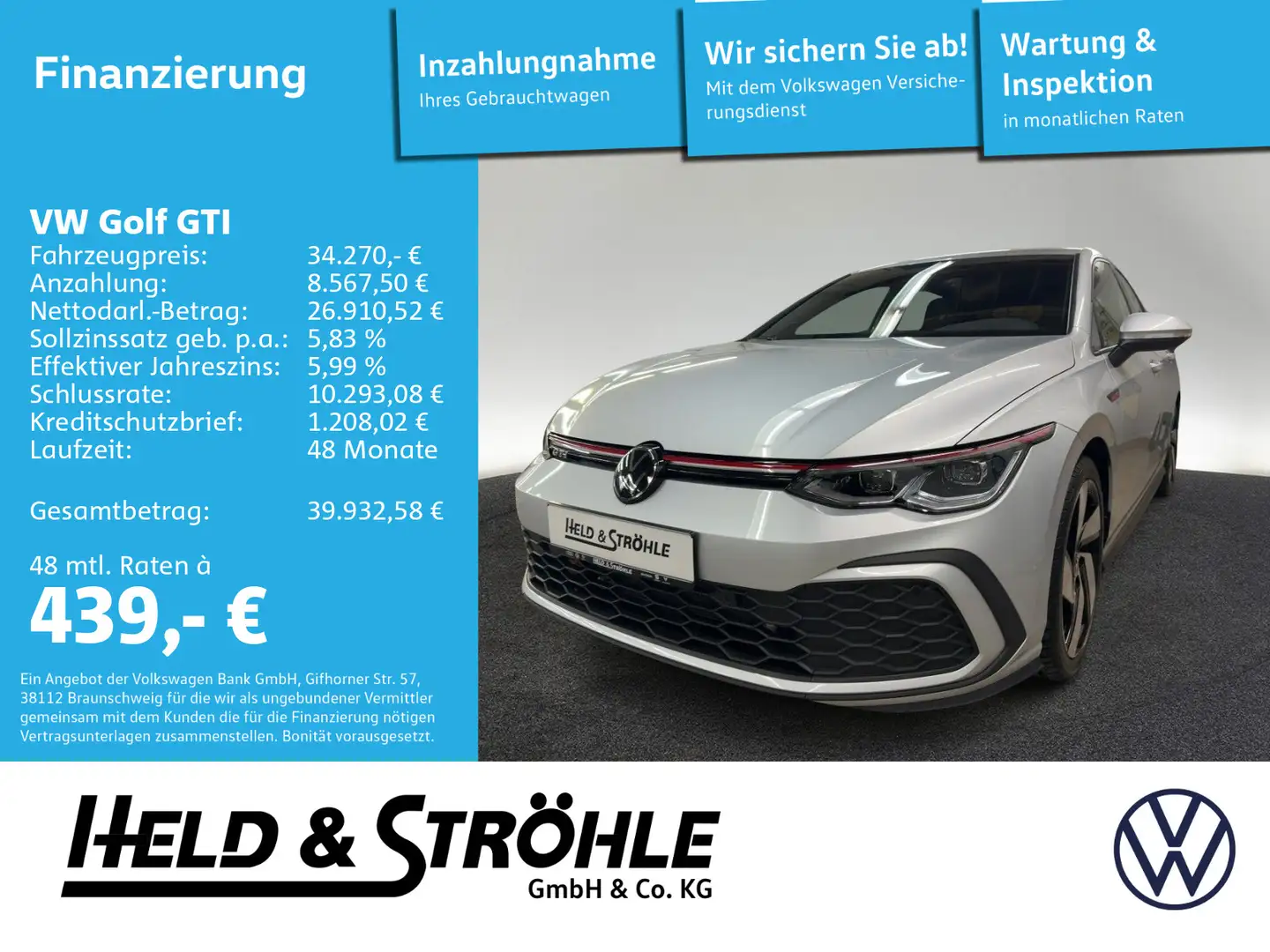 Volkswagen Golf GTI 2.0 TSI DSG IQ-LED NAV HARMAN KAM SHZ Argent - 1