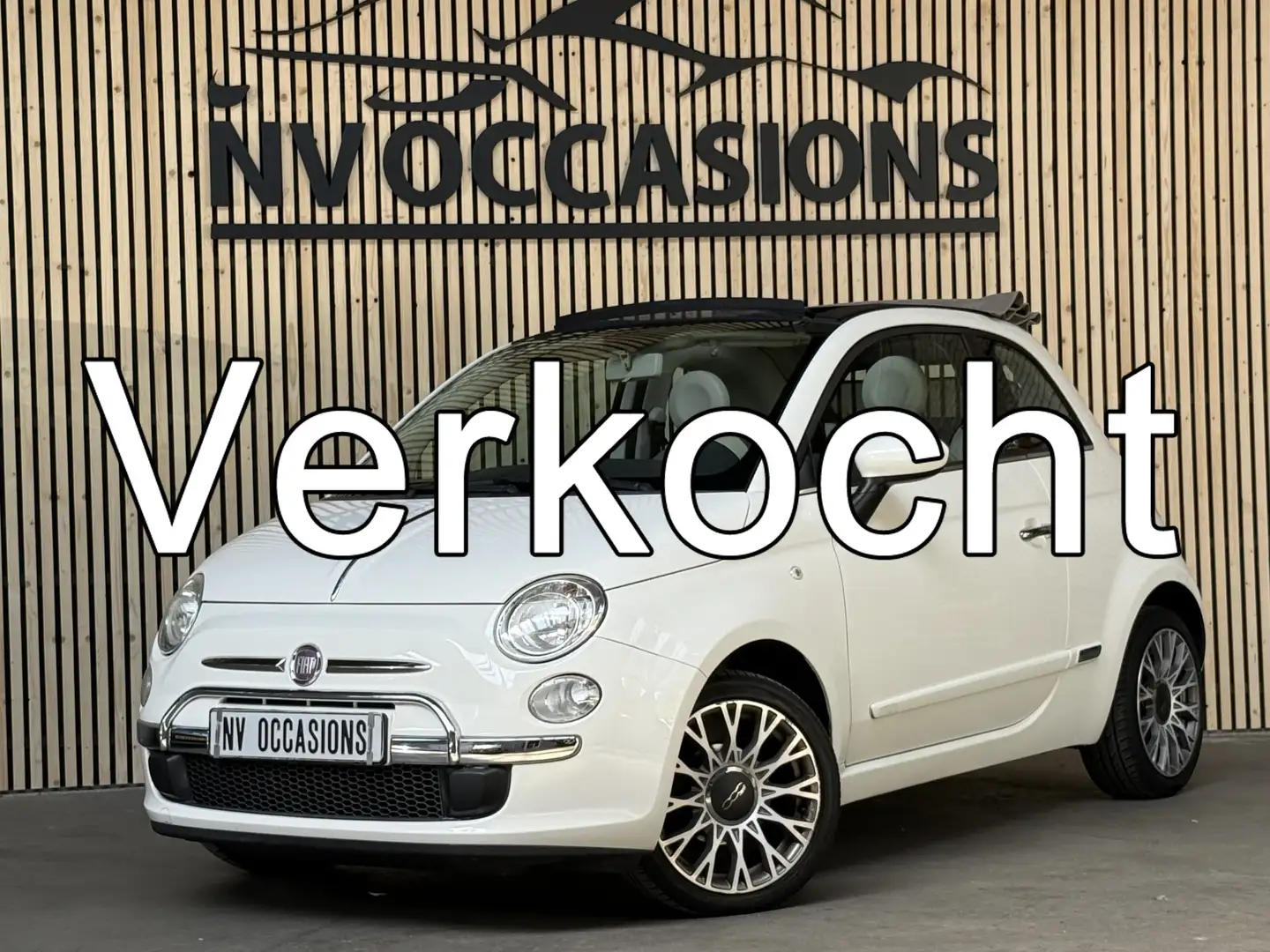Fiat 500C 1.2 Lounge CABRIO/AIRCO/LEDER/NAP/80DKM/UNIEK!! Wit - 1