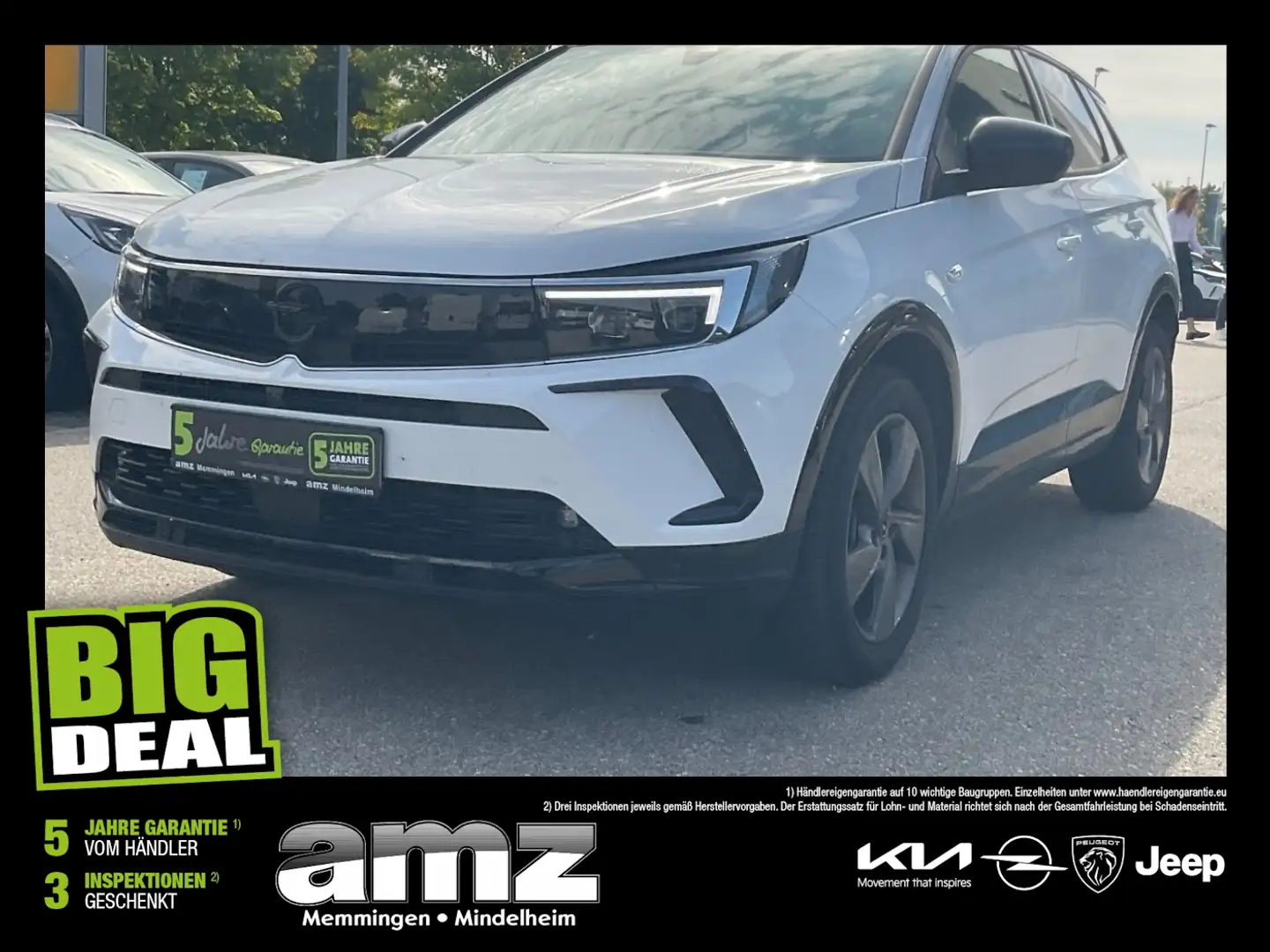 Opel Grandland 1.2 Turbo GS *Navi*360°Kam*Allwetter* Weiß - 1