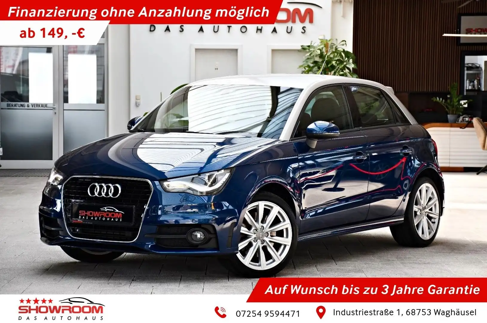 Audi A1 Sportback ambition S-Line S-Tronic 43tkm! Blau - 1