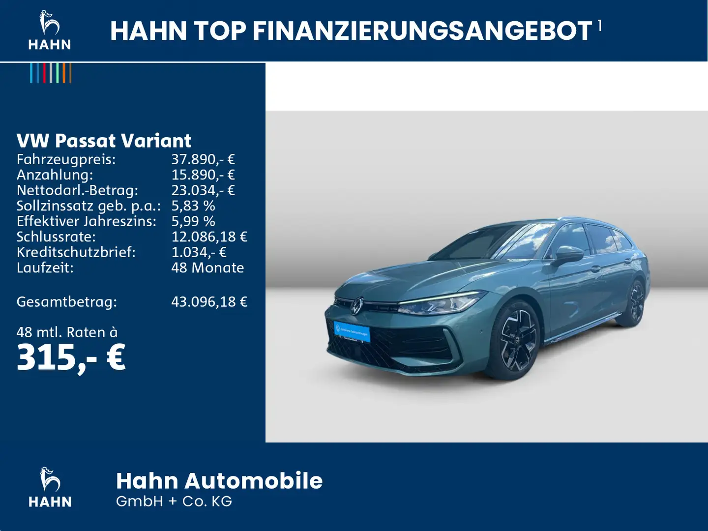 Volkswagen Passat Variant 2.0TDI DSG R-Line Matrix AHK CAM Grün - 2