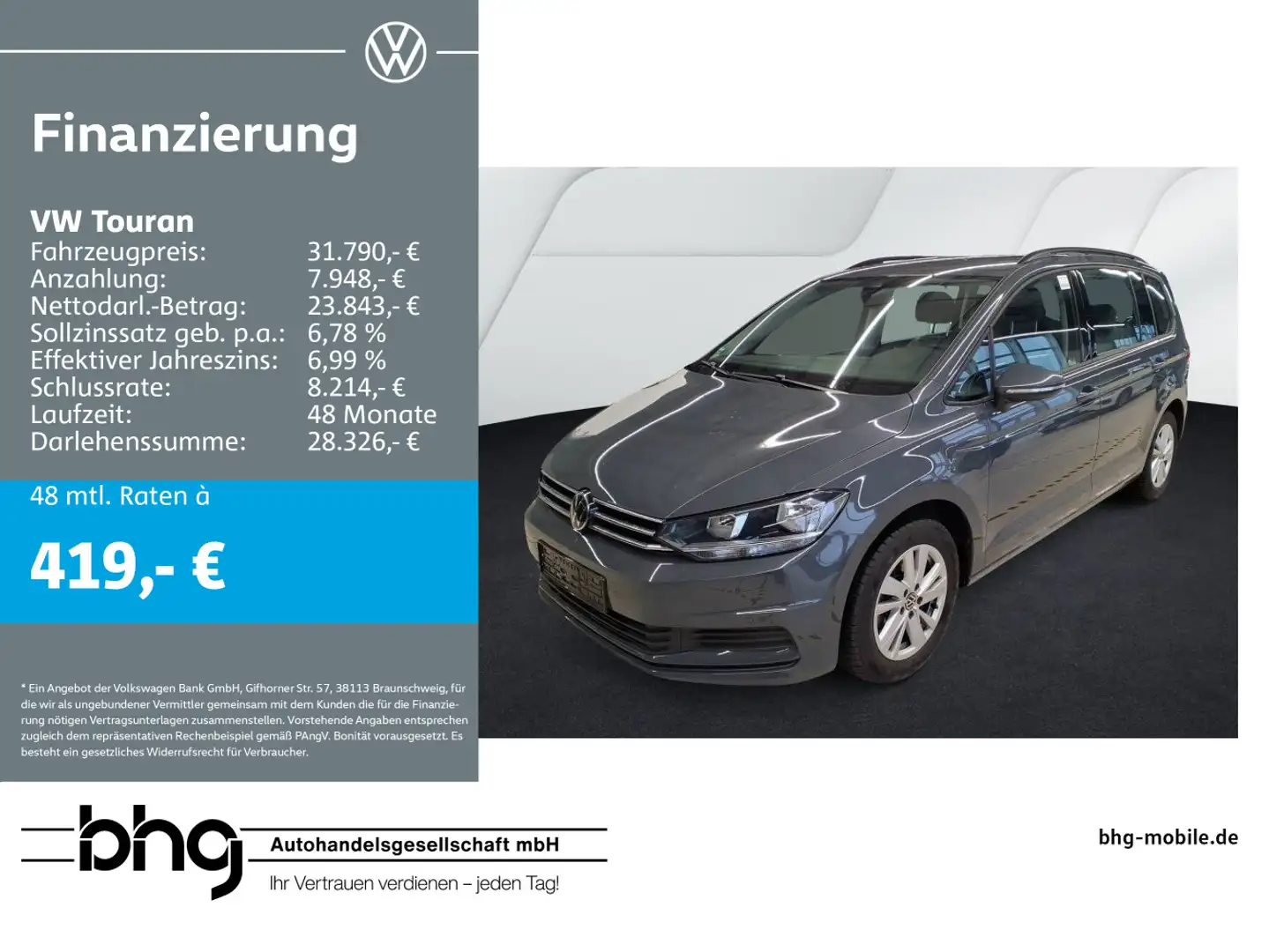Volkswagen Touran 1.5 TSI COMFORTLINE *7-SITZER*NAVI*EINPAR Grau - 1