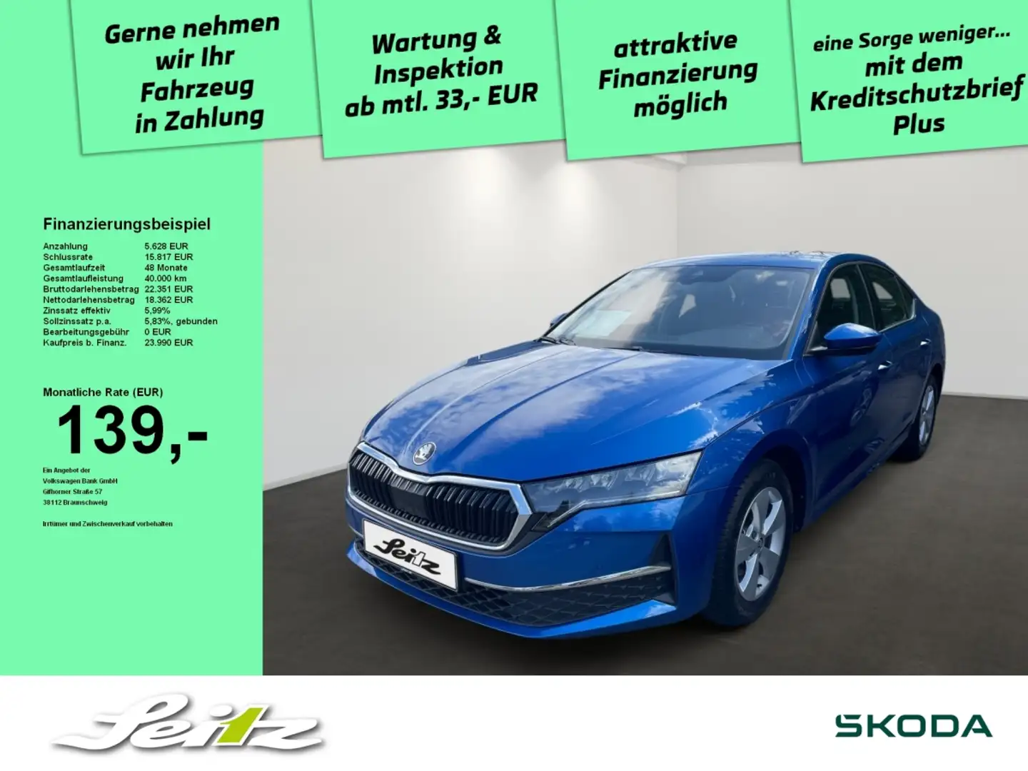 Skoda Octavia 1.5 TSI Selection *LED*PARKSENSOR*SITZH* Bleu - 1