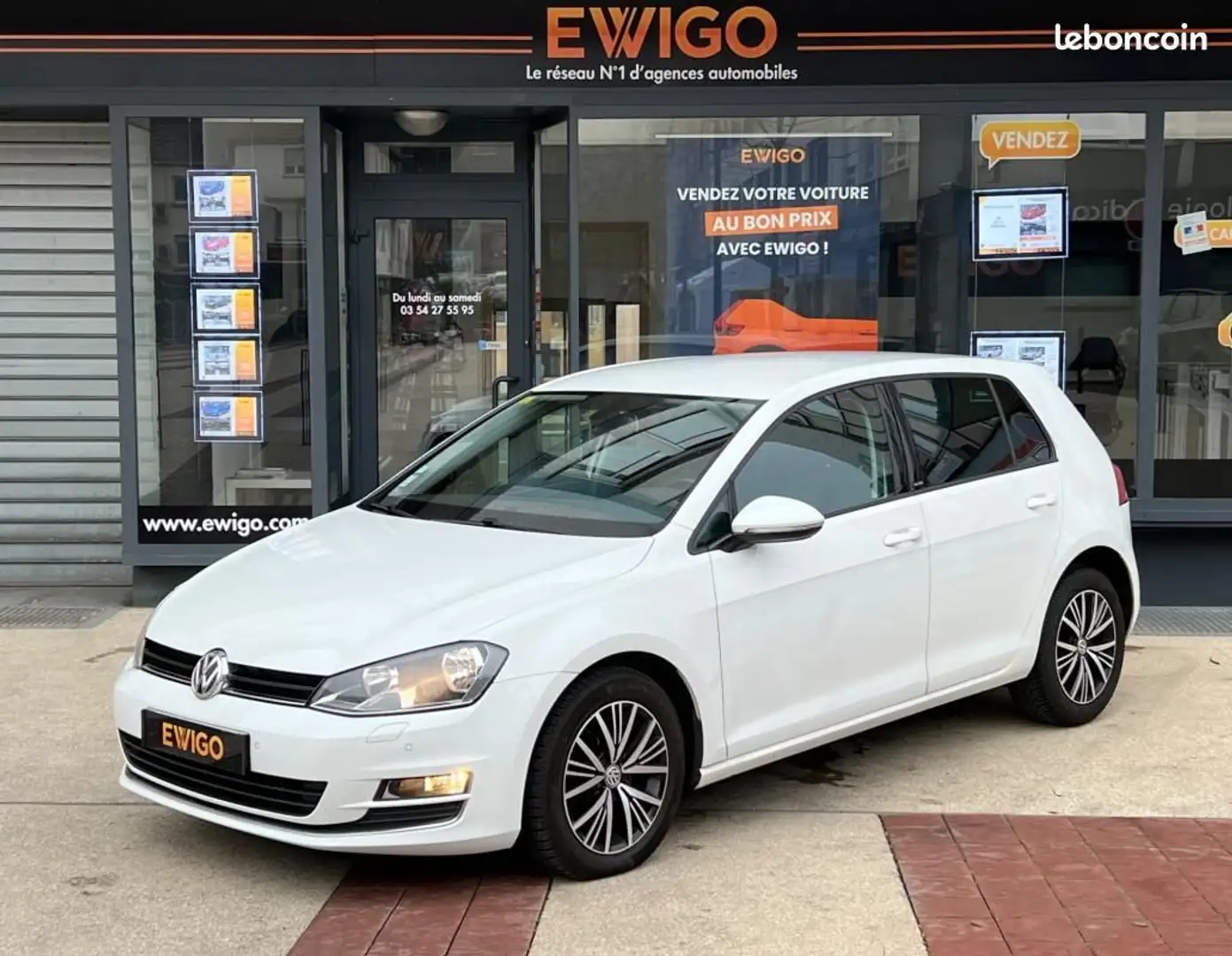 Volkswagen Golf 2.0 TDI 150ch BLUEMOTION ALLSTAR DSG6 GPS-RADAR AV&AR-SIÈGES CHAUFF-PALETTES Blanc - 1