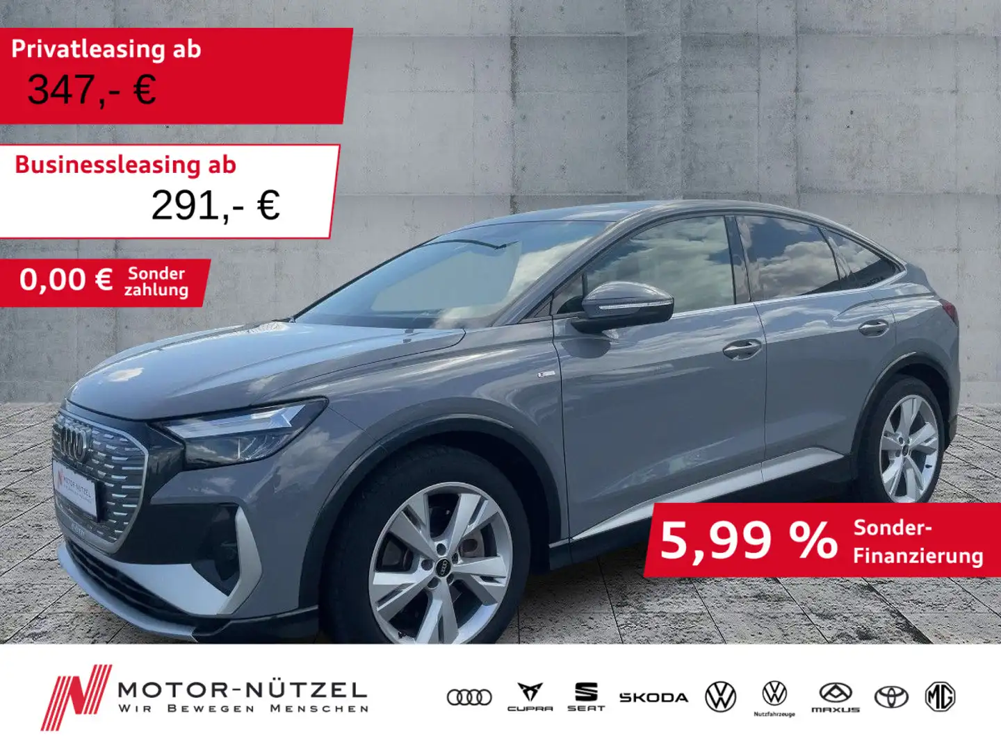 Audi Q4 e-tron 40 S-LINE LED+NAVI+GRA+PANO Grijs - 1