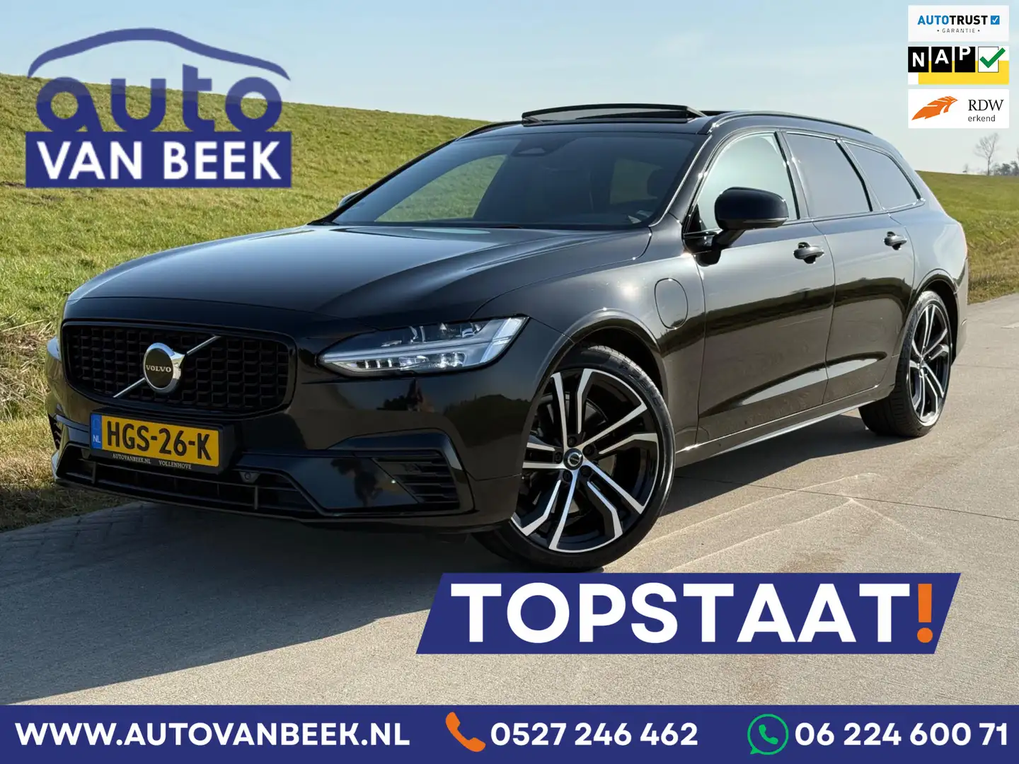 Volvo V90 2.0 T8 AWD R-Design Exclusive|H+K|Luchtvering|Pano Negro - 1