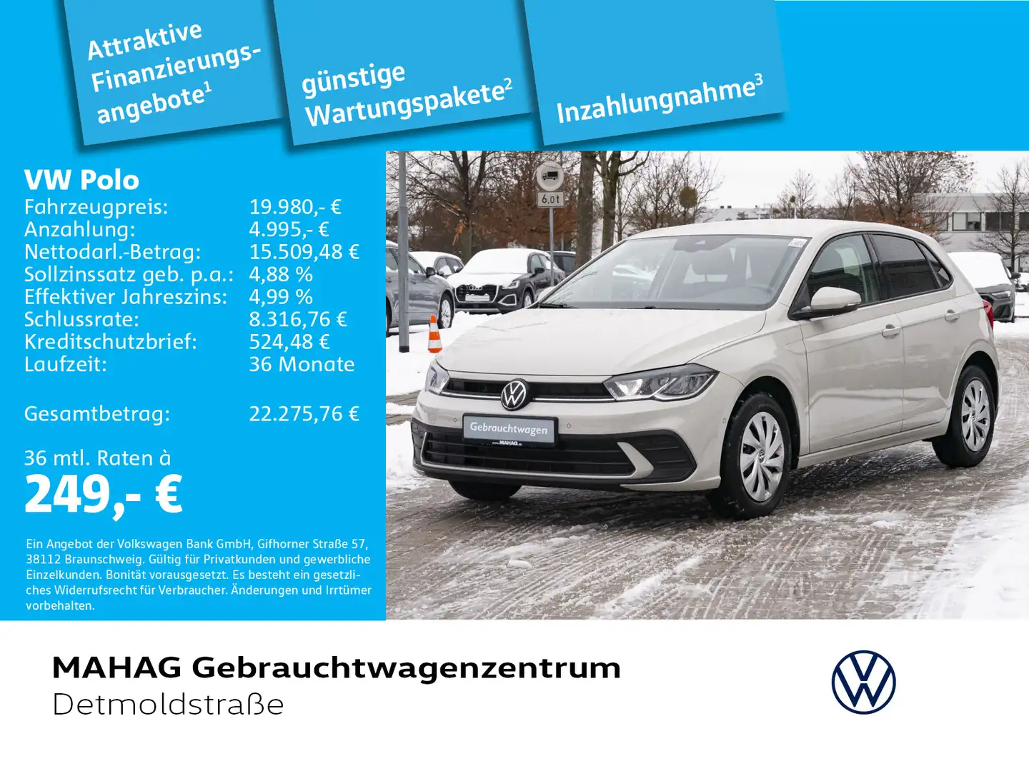 Volkswagen Polo Life 1.0 TSI LED ParkAssist AppConnect DSG Grau - 1