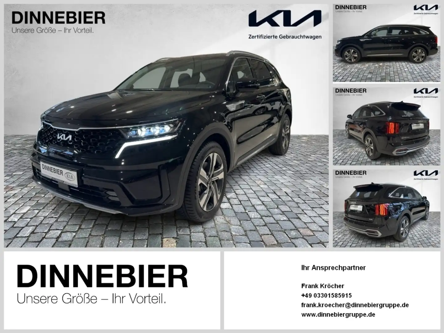 Kia Sorento 1.6T HEV Platinum AWD+360°+Glasdach Noir - 1