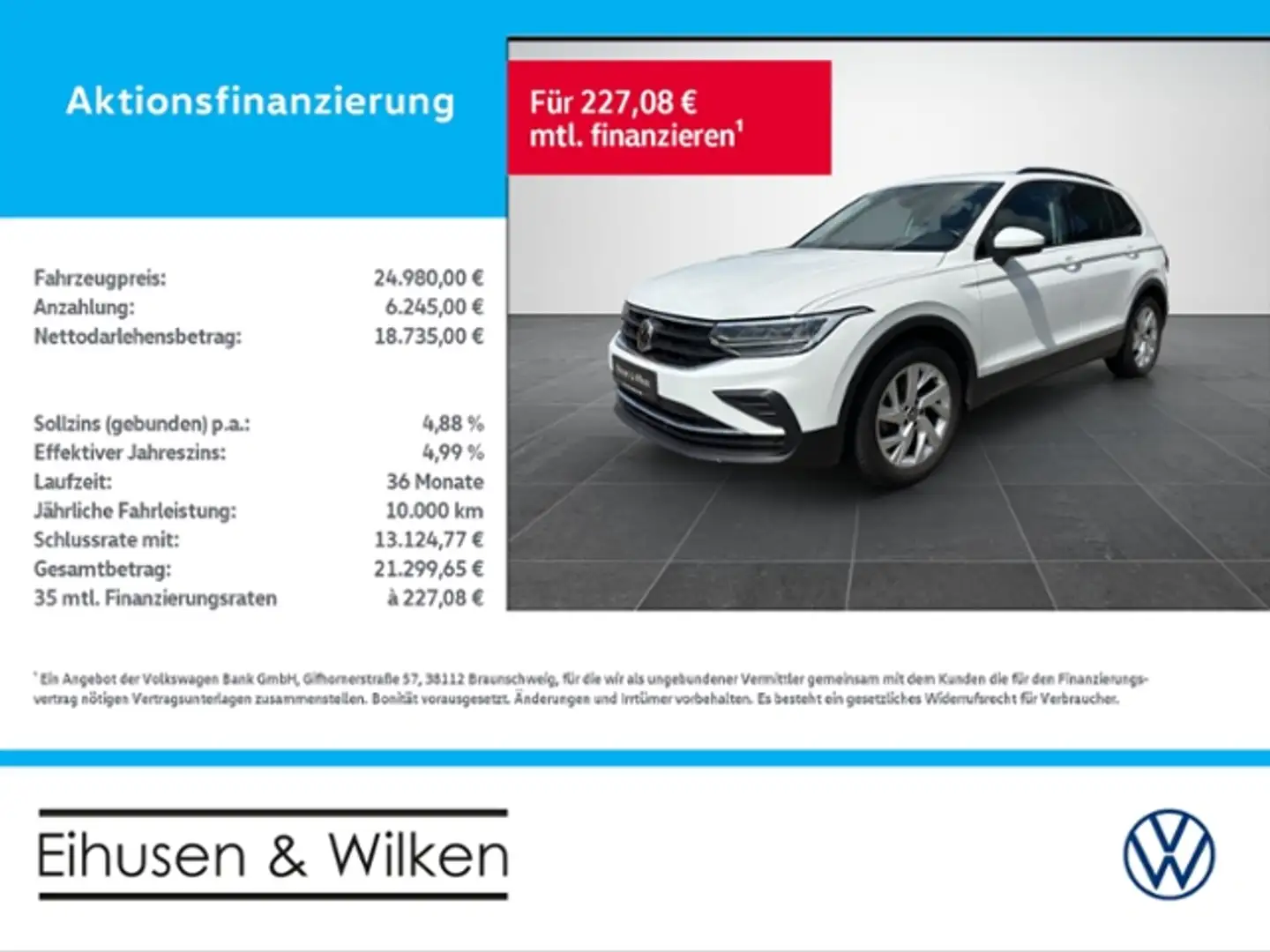Volkswagen Tiguan 1.5+TSI+LIFE+HEAD UP+AHK+LED+APP+ Weiß - 1