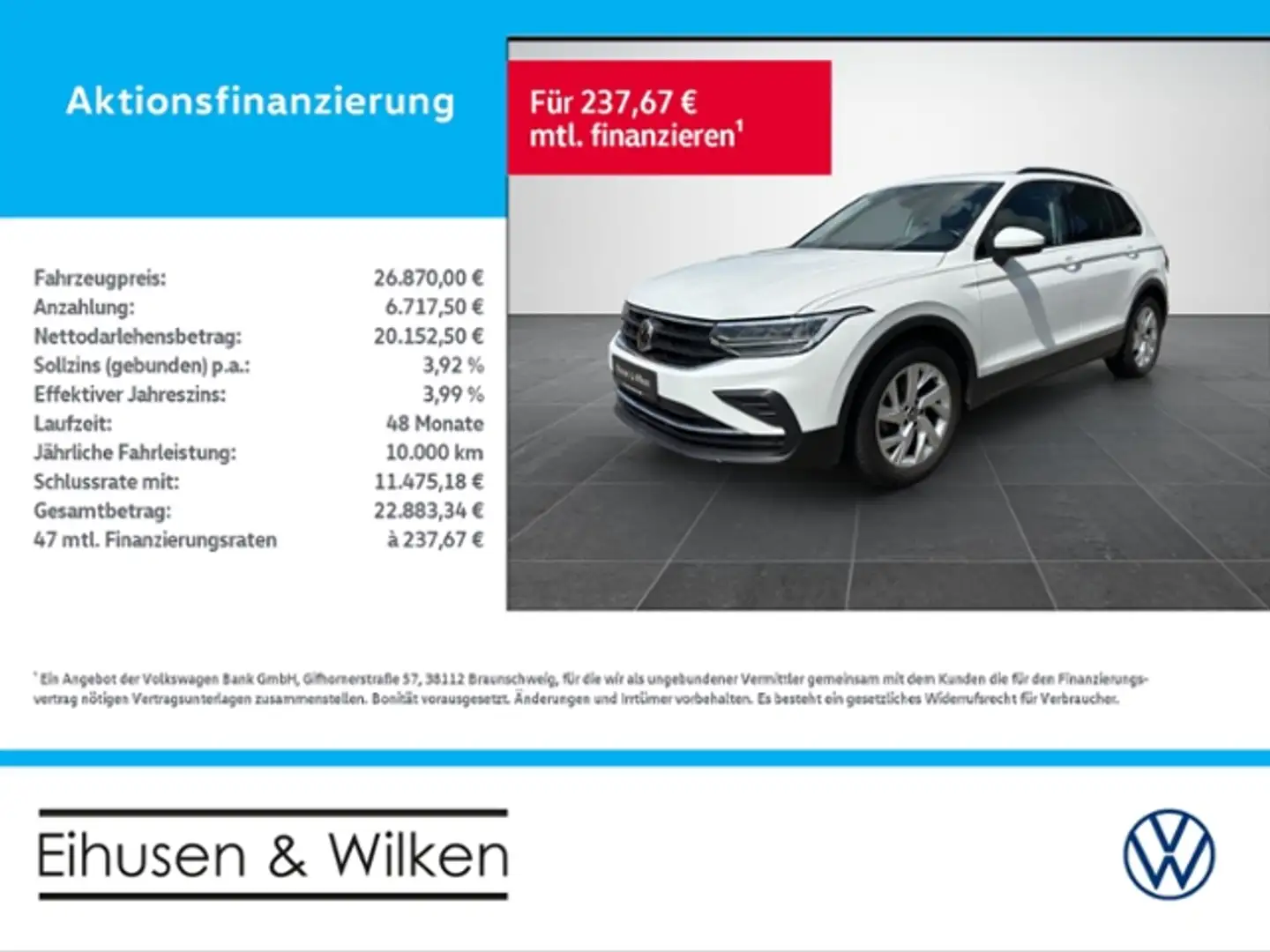 Volkswagen Tiguan 1.5+TSI+LIFE+HEAD UP+AHK+LED+APP+ Weiß - 1