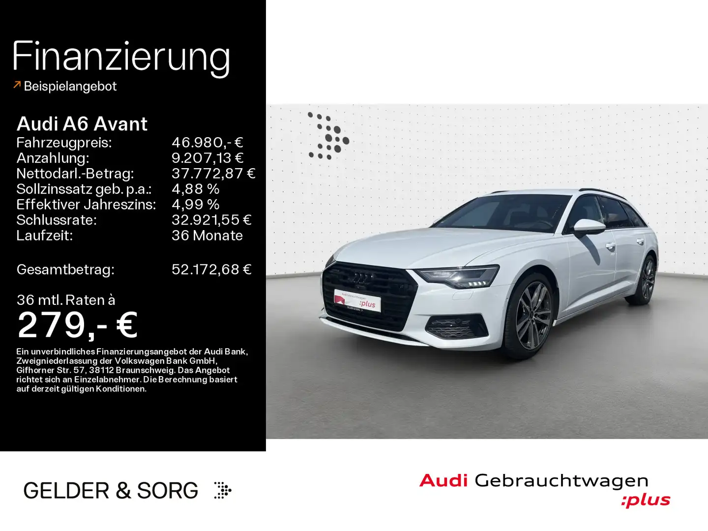 Audi A6 55 TFSI qu. Standh*LED*B&O*HuD*Navi Blanc - 1