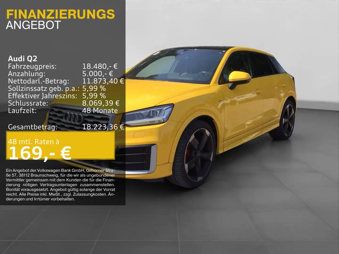 Audi Q2 1.4 TFSI 2x S LINE ROTOR19 LED BuO PANO Gelb - 1