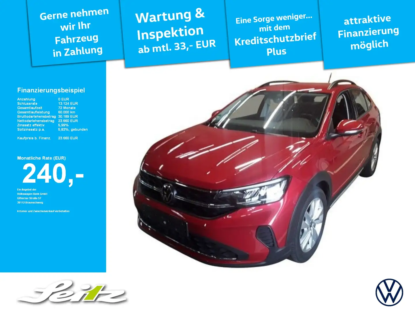 Volkswagen Taigo 1.0 TSI DSG Life *LED*KAMERA*NAVI*SITZH* Rot - 1
