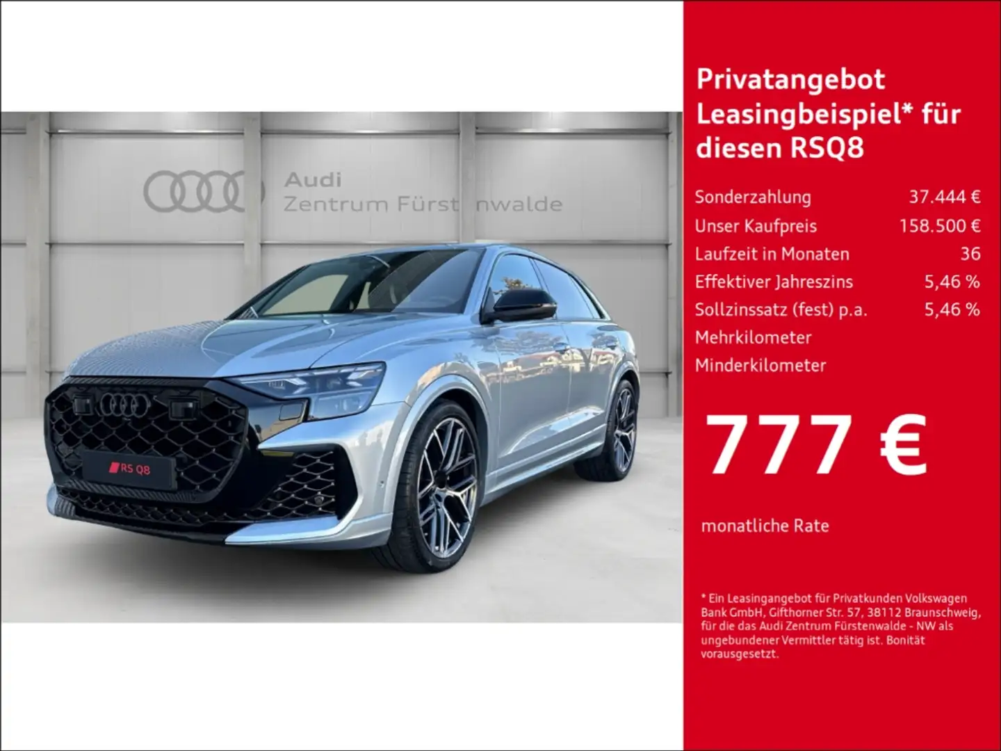 Audi RS Q8 4.0 TFSI quattro+Neues Modell+StandHZG+PanoDach Zilver - 1