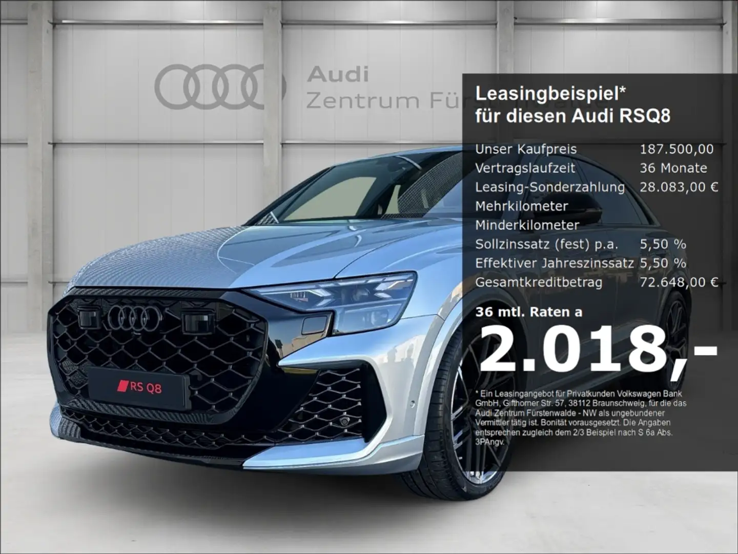 Audi RS Q8 4.0 TFSI quattro+Neues Modell+StandHZG+PanoDach Argent - 1