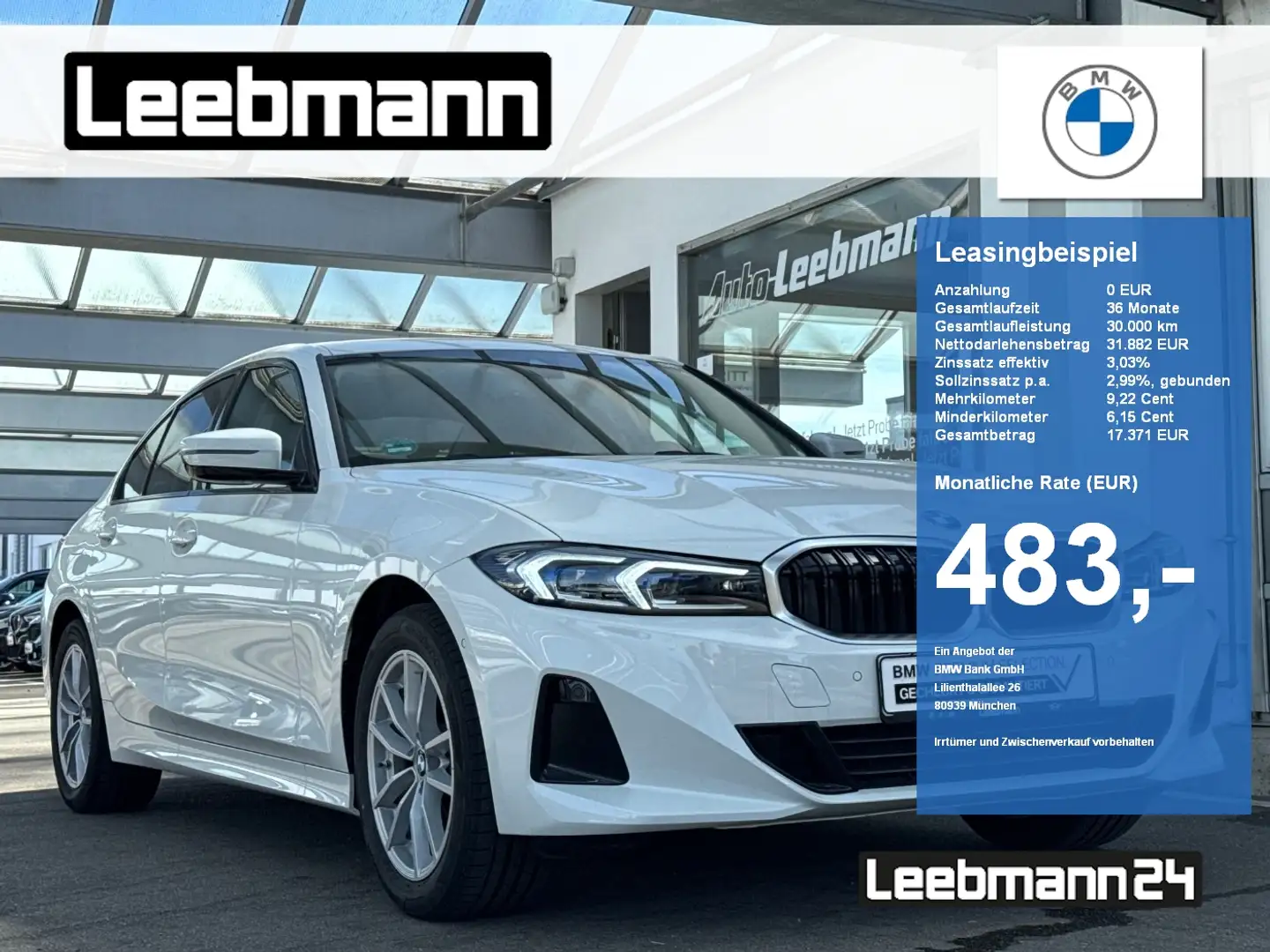 BMW 320 d Lim. AHK/KomfZug/HUD GARANTIE bis 04/2029 Blanc - 1
