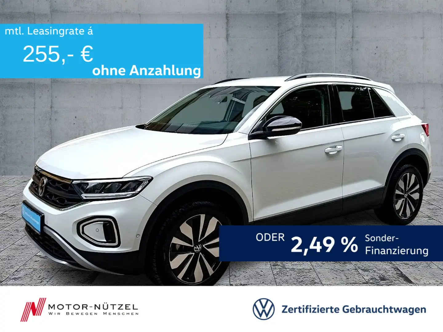 Volkswagen T-Roc 1.0 TSI GOAL LED+NAVI+ACC+SHZ+DAB+VC+ALU Weiß - 1
