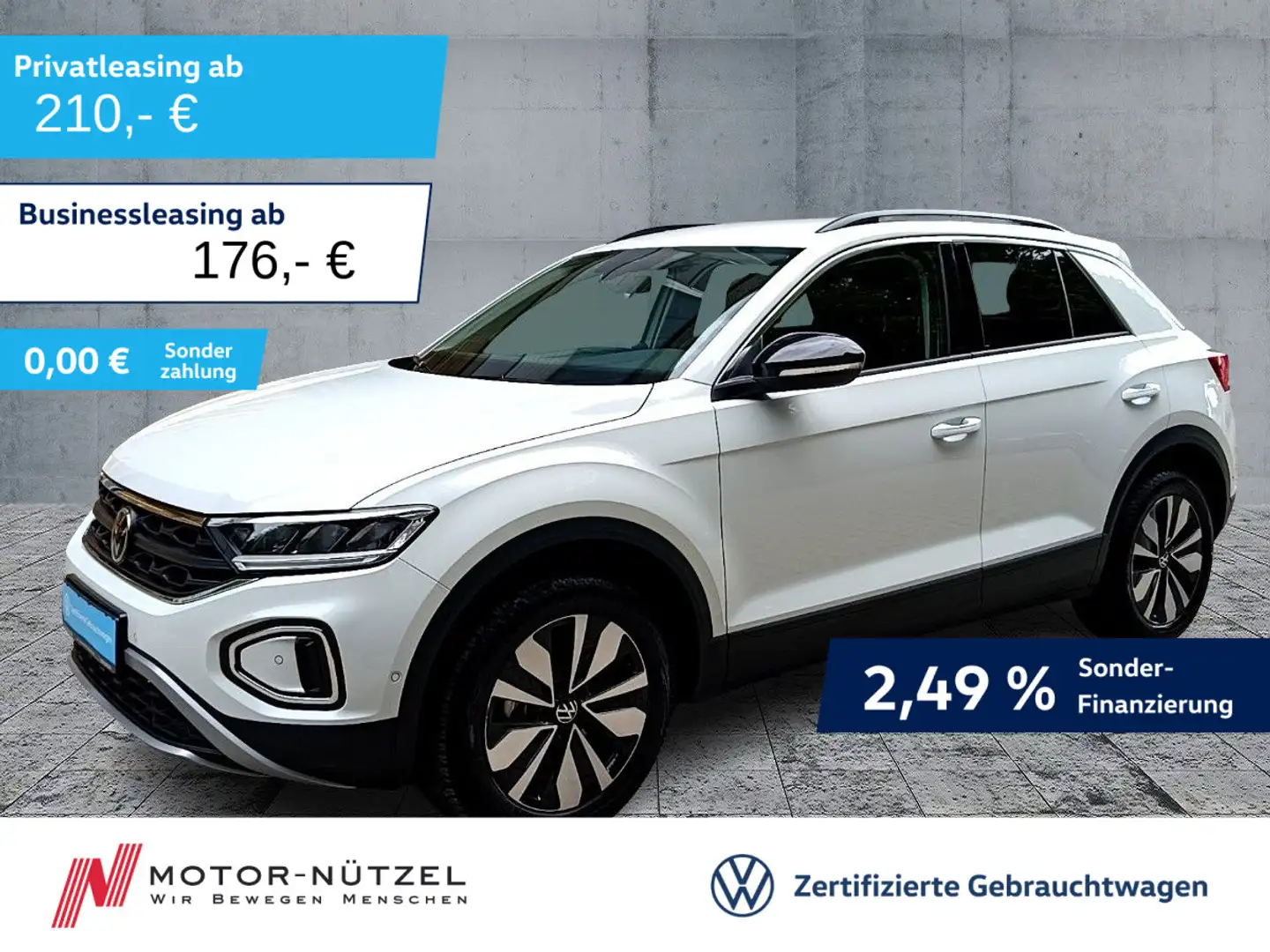 Volkswagen T-Roc 1.0 TSI GOAL LED+NAVI+ACC+SHZ+DAB+VC+ALU Weiß - 1