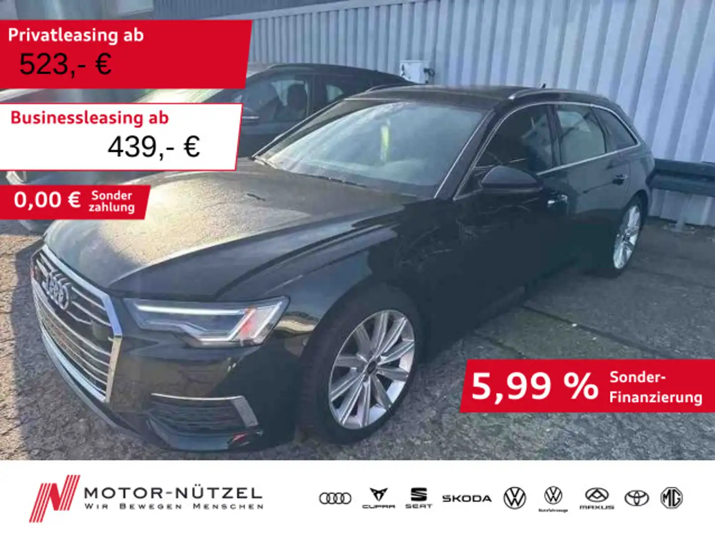 Audi A6 45 TFSI QU 5JG+MATRIX+NAVI+PANO+AHK-Vob Schwarz - 1