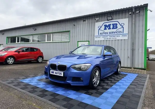 BMW 118 118i 170cv Pack M Bleu Estoril Alcantara Clim PDC Bluetooth Aux Limiteur 5 Portes Garantie 12 Mois