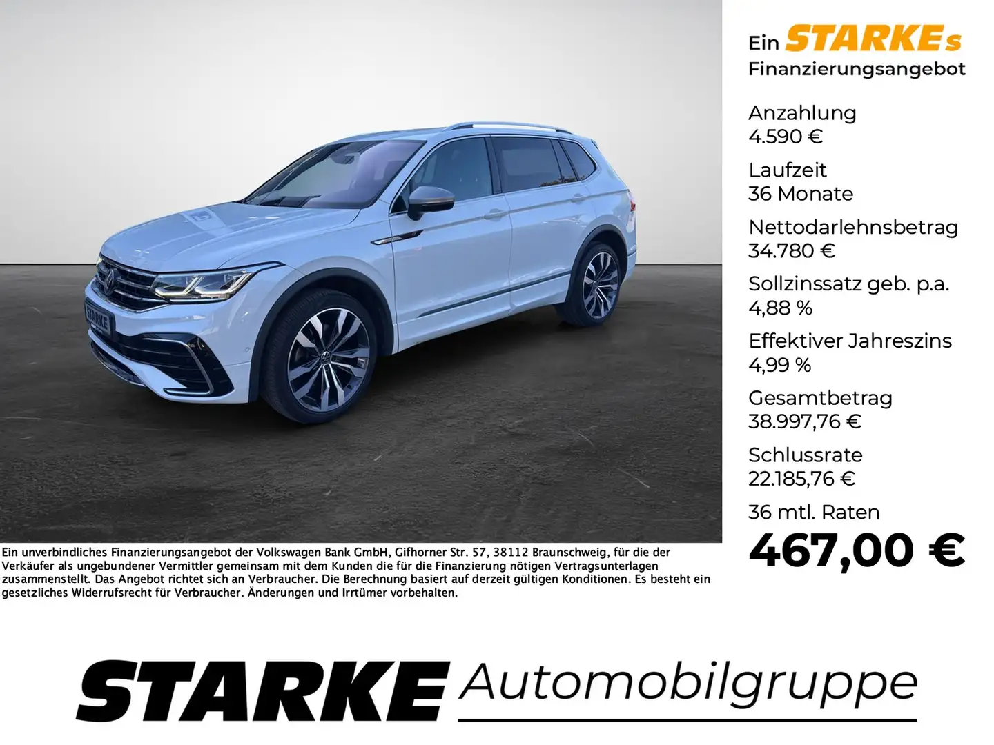 Volkswagen Tiguan Allspace 2.0 TDI DSG 4M R-Line Blanc - 1