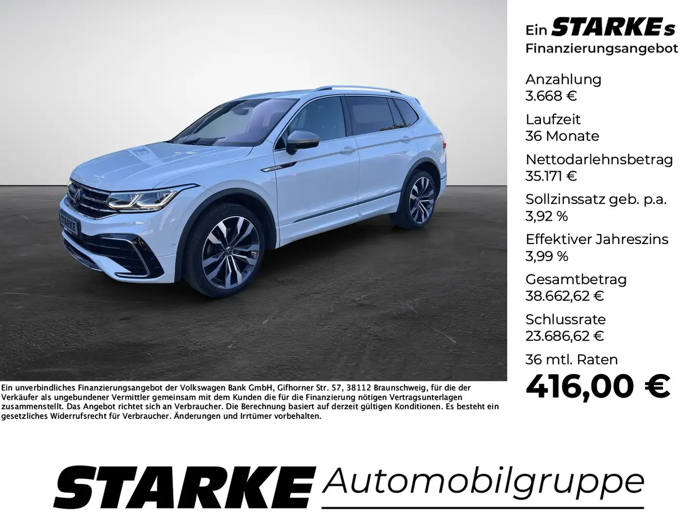 Volkswagen Tiguan Allspace 2.0 TDI DSG 4M R-Line Weiß - 1