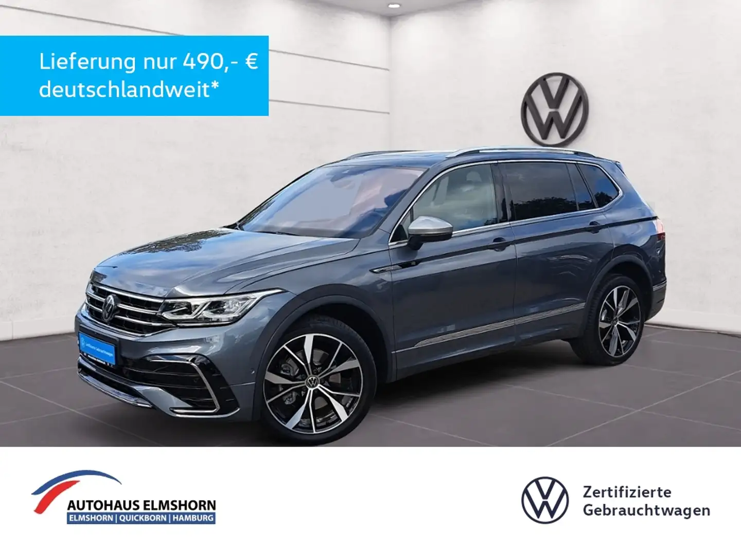 Volkswagen Tiguan Allspace R-Line 2.0 TSI 4Motion DSG AHK PANO 7-SITZ 4xKAM Grau - 1