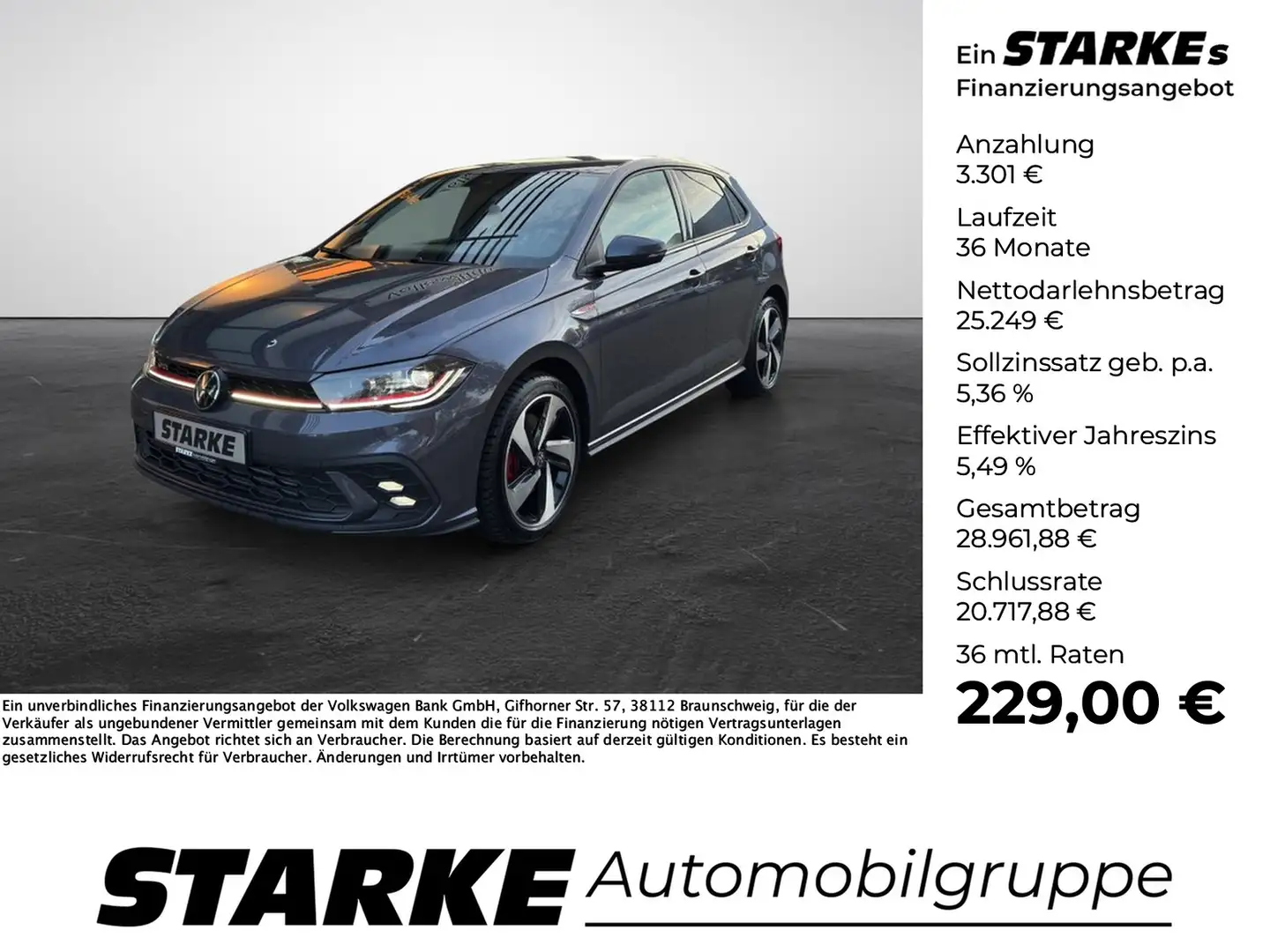 Volkswagen Polo GTI 2.0 TSI DSG Gris - 1