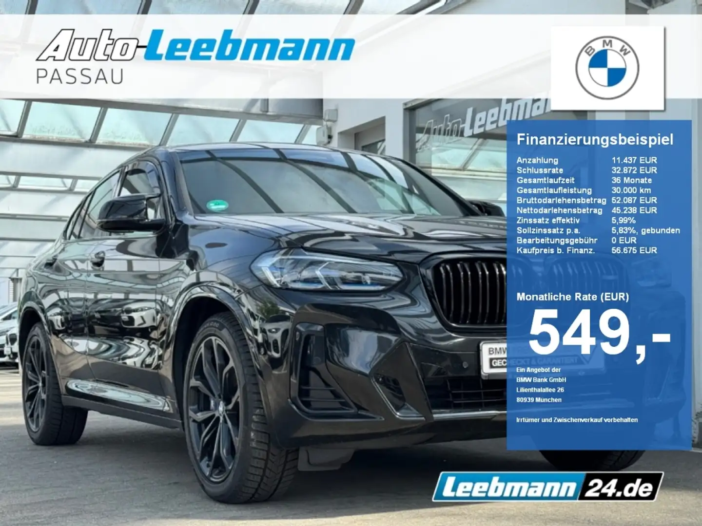 BMW X4 M 40d AHK/StHz/M-SportSitz 2 JAHRE GARANTIE Zwart - 1
