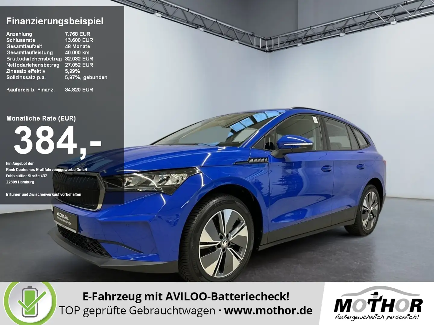 Skoda Enyaq 50 Loft Teilleder Standheizung Blau - 1