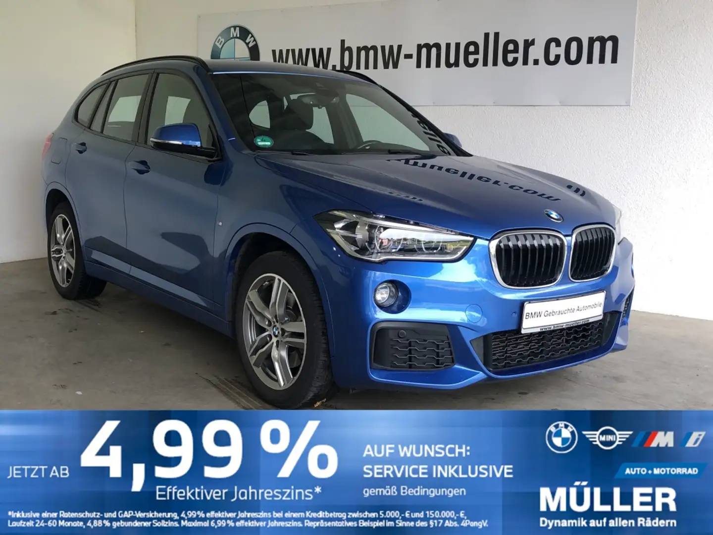 BMW X1 sDrive 20i M Sport AHK/LED+/HUD/CAM/HiFi/DAB Bleu - 1