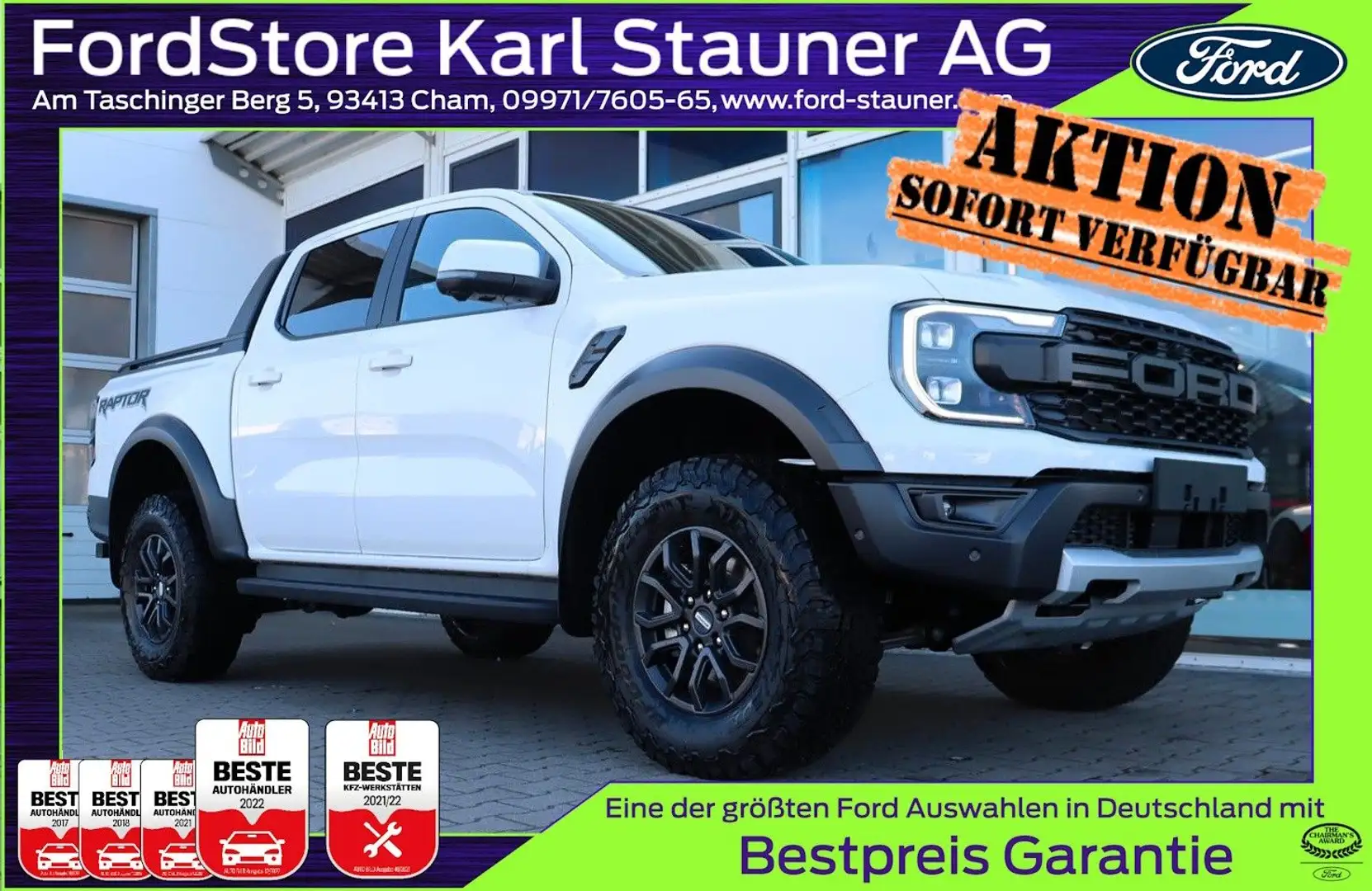 Ford Ranger Raptor DOKA 4x4 Raptor-Paket  3,99% FIN* Wit - 1