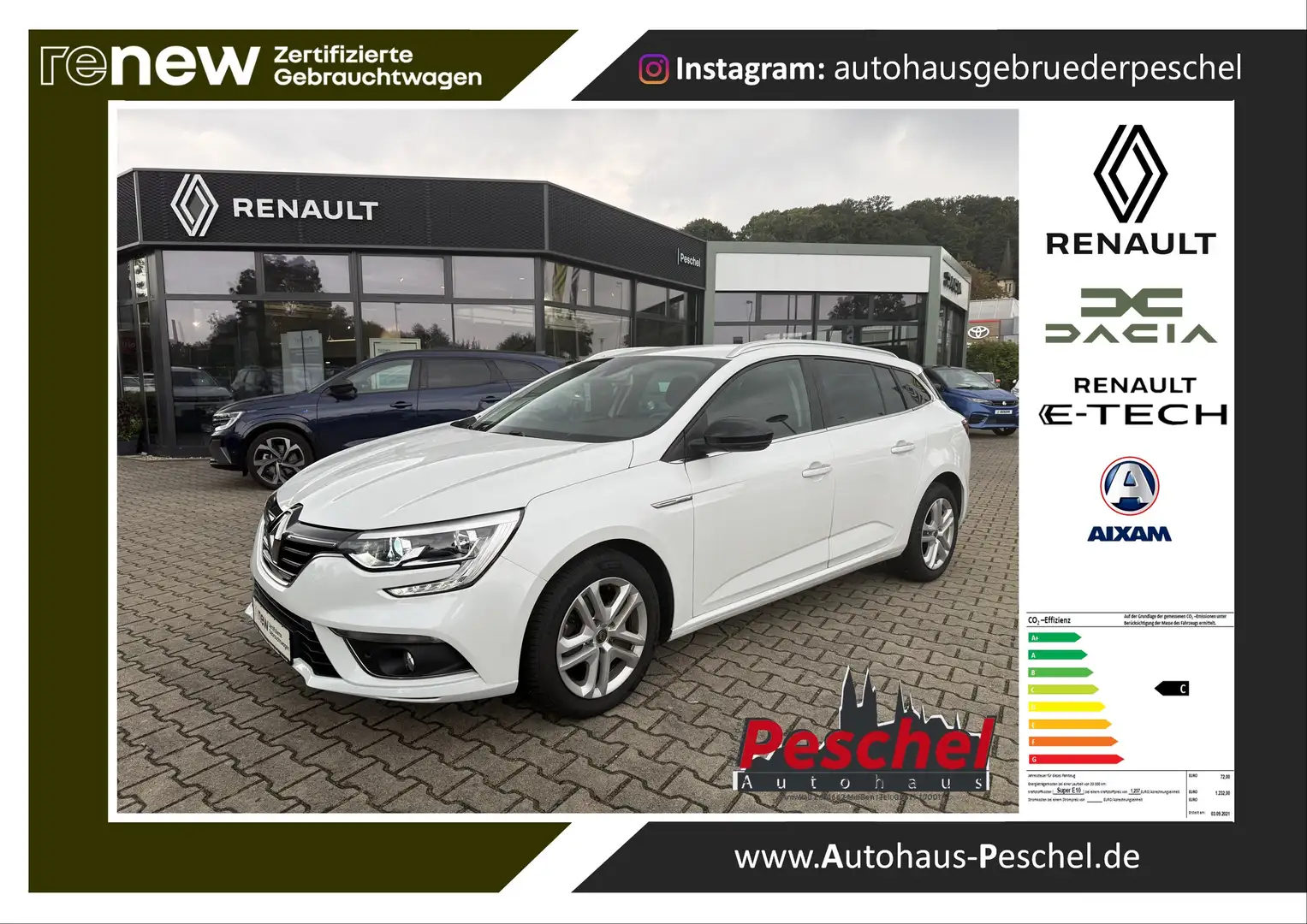 Renault Megane Grandtour Limited TCe140 Navi Kamera SHZ Weiß - 1