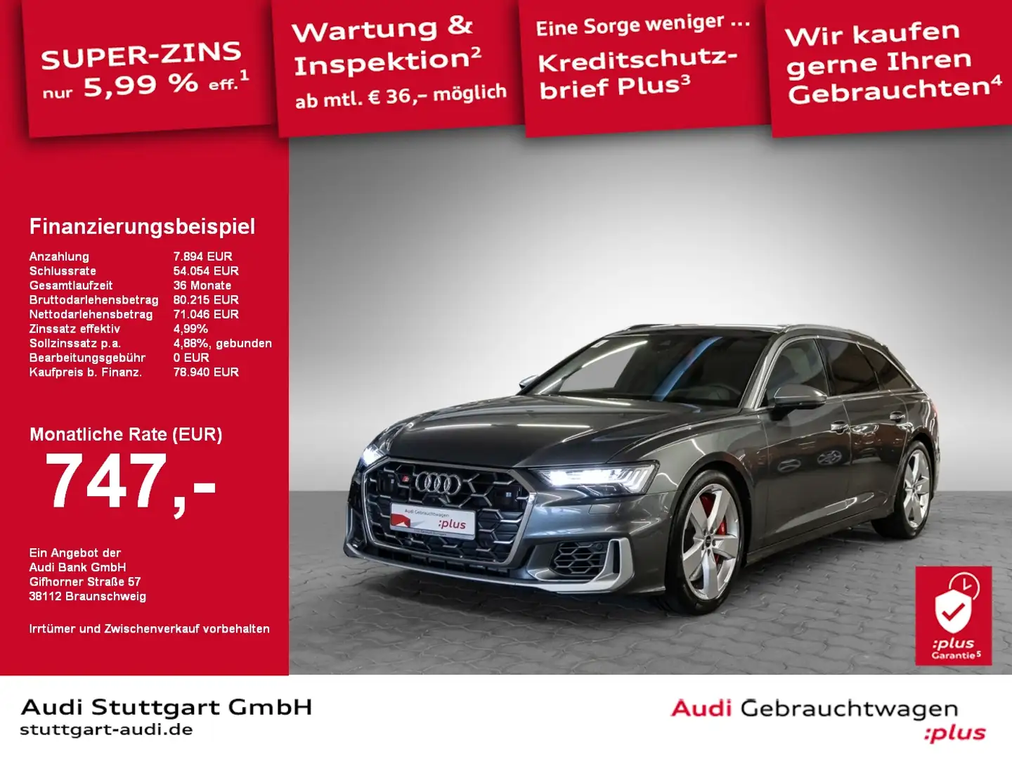 Audi S6 Avant TDI quattro tiptronic 360° AHK B&O Pano Šedá - 1