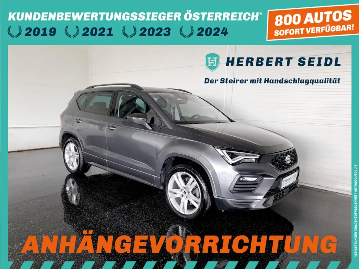 SEAT Ateca FR-LINE 4x4 2,0 TDI DSG *SKY / STANDHZG / VOLL LED / NAVI / AHV & KAMERA / ACC / BEATS / E-KLAPPE / KEYLESS* Grau - 1