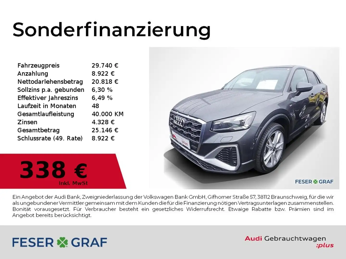 Audi Q2 35 TFSI S tronic S Line Pano,Navi,Matrix,18" Grigio - 1