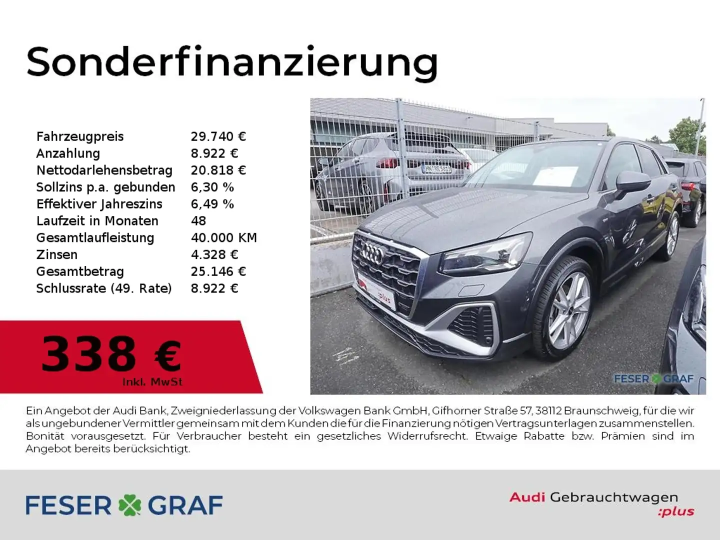 Audi Q2 35 TFSI S tronic S Line Pano,Navi,Matrix,18" Grau - 1