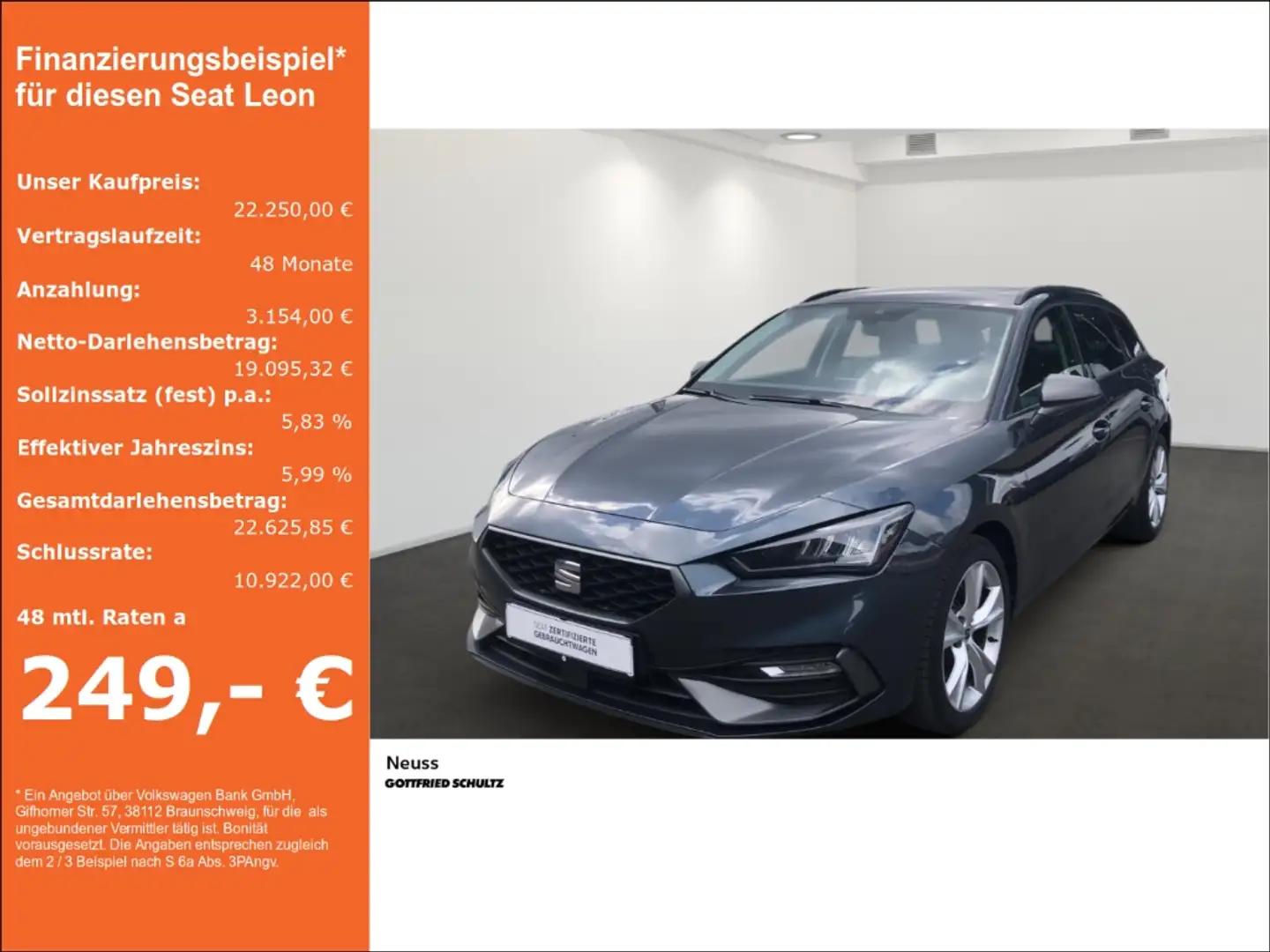 SEAT Leon Sportstourer FR TDI DSG APP NAVI LED EPH SITZHZG P Grau - 1