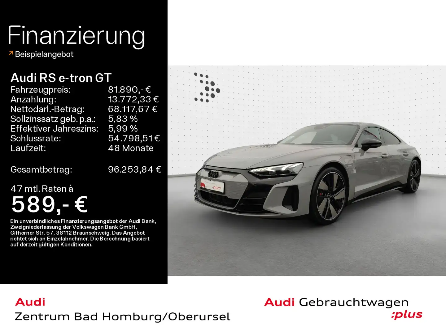 Audi RS e-tron GT quattro*Navi*Matrix*Alu*B&O*HUD*PDC Grau - 1